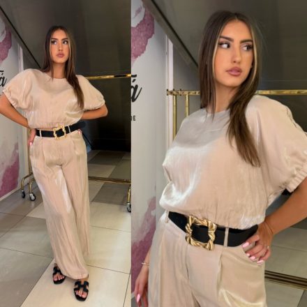 Lola bézs fényes öves nadrág 