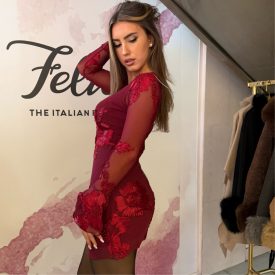 Cristina burgundi mini ruha 