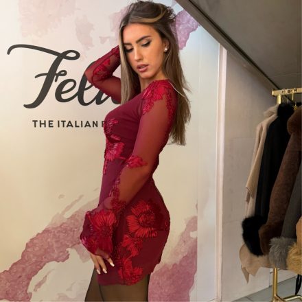 Cristina burgundi mini ruha 