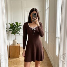 Celeste csokibarna ruha