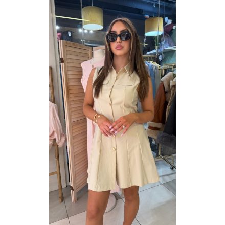 Mirelda bézs mini ruha 