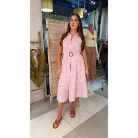 Anne hímzett midi pamut ruha 