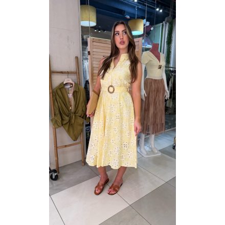 Anne hímzett midi pamut ruha