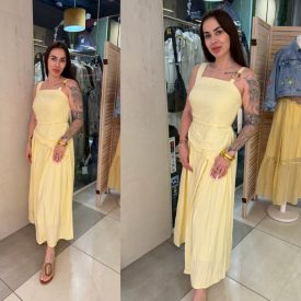 Alina sárga midi ruha 