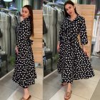 Dotty fekete-fehér pöttyös midi ruha 