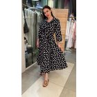 Dotty fekete-fehér pöttyös midi ruha 