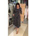 Dotty fekete-fehér pöttyös midi ruha 