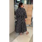 Dotty fekete-fehér pöttyös midi ruha 