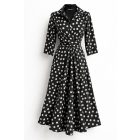 Dotty fekete-fehér pöttyös midi ruha 