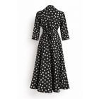 Dotty fekete-fehér pöttyös midi ruha 