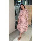 Dotty pasztell rózsaszín pöttyös midi ruha 