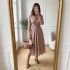 Dotty pasztell rózsaszín pöttyös midi ruha 