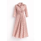 Dotty pasztell rózsaszín pöttyös midi ruha 