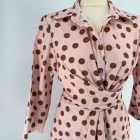 Dotty pasztell rózsaszín pöttyös midi ruha 