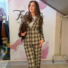 Carina kockás kétrészes szett 